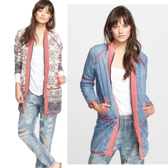Free People Jackets & Blazers - Free People denim reversible quilted jacket